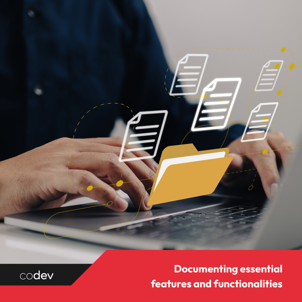 Employer sorting through files on a laptop.